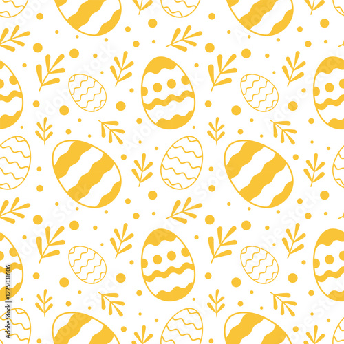 Obraz na płótnie Easter Eggs with seamless ornament pattern, Vector illustration w salonie