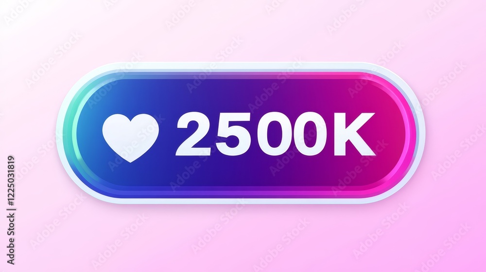 250000 Followers Social Media Notification Icon, Gradient Colorful Design on Pastel Background. 250000 Followers Social Media Notification Icon, Gradient Colorful Design on Pastel Background.