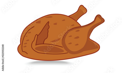 Delicious roasted chicken illustration