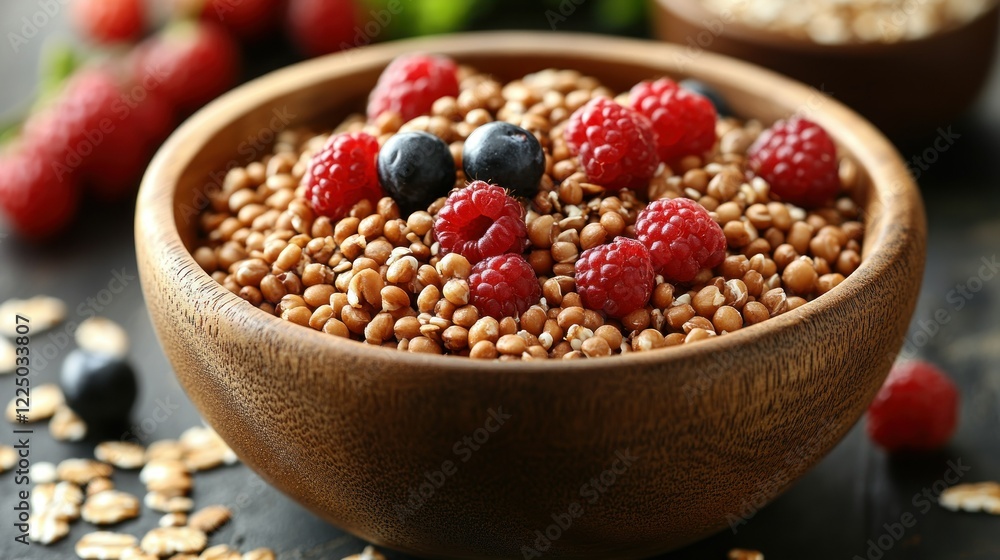 Delicious and Healthy Buckwheat Porridge with Berries Delicious and Healthy Buckwheat Porridge with Berries