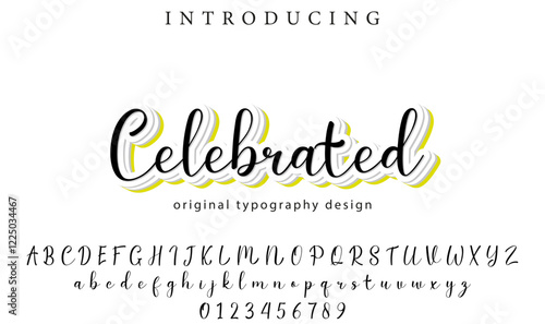 Celebrated Font Stylish brush painted an uppercase vector letters, alphabet, typeface