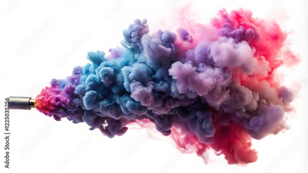 Fototapeta premium Colorful Smoke Plume on White Background