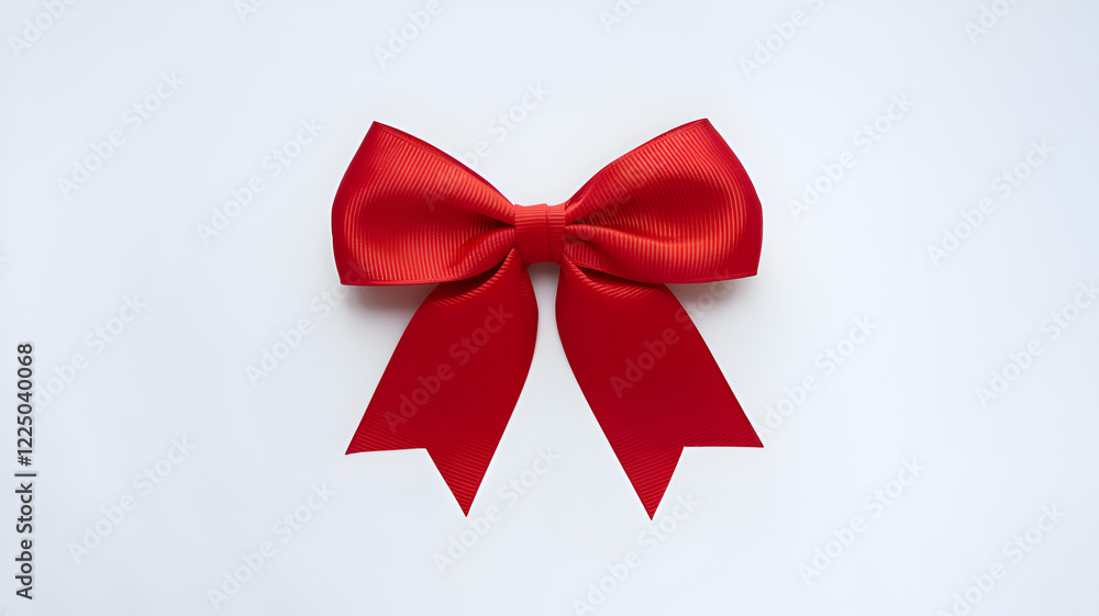 Red Satin Ribbon Bow Isolated on White Background Red Satin Ribbon Bow Isolated on White Background