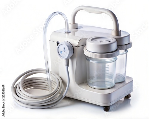 Medical suction pump on white.
