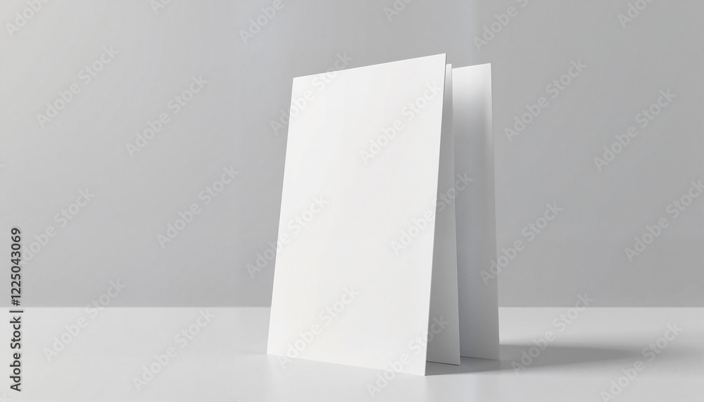 Folded Flyer Mockup on clean surface with neutral background Folded Flyer Mockup on clean surface with neutral background
