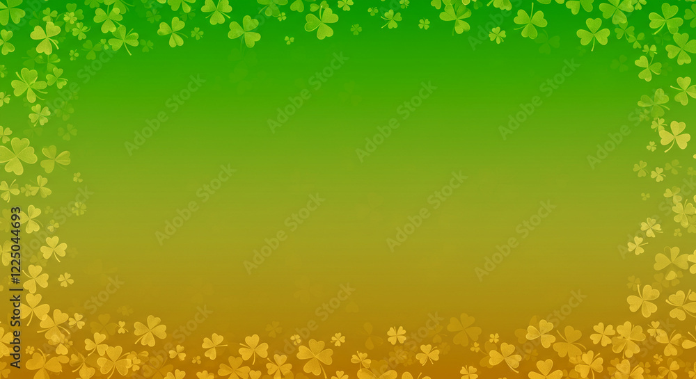 Green and gold shamrocks background for Saint Patrick's Day. soothing background Green and gold shamrocks background for Saint Patrick's Day. soothing background