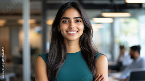 young indian woman standing at office Free Download young indian woman standing at office - GFXLoad