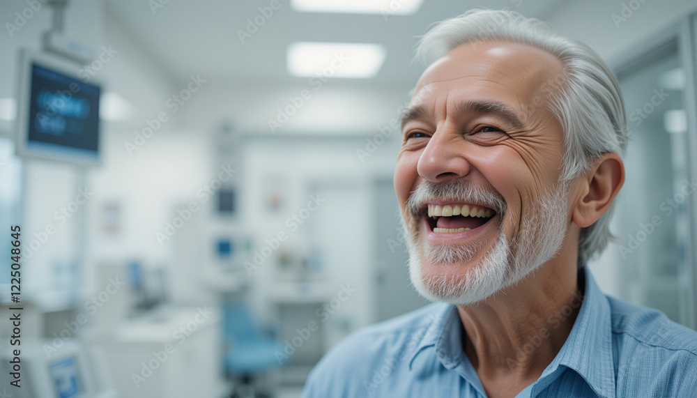 Senior smiling after health insurance coverage approval with relief and happiness. Medical plan Senior smiling after health insurance coverage approval with relief and happiness. Medical plan