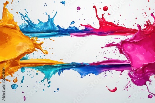 Vibrant abstract splash art with dynamic colors and energetic motion photo