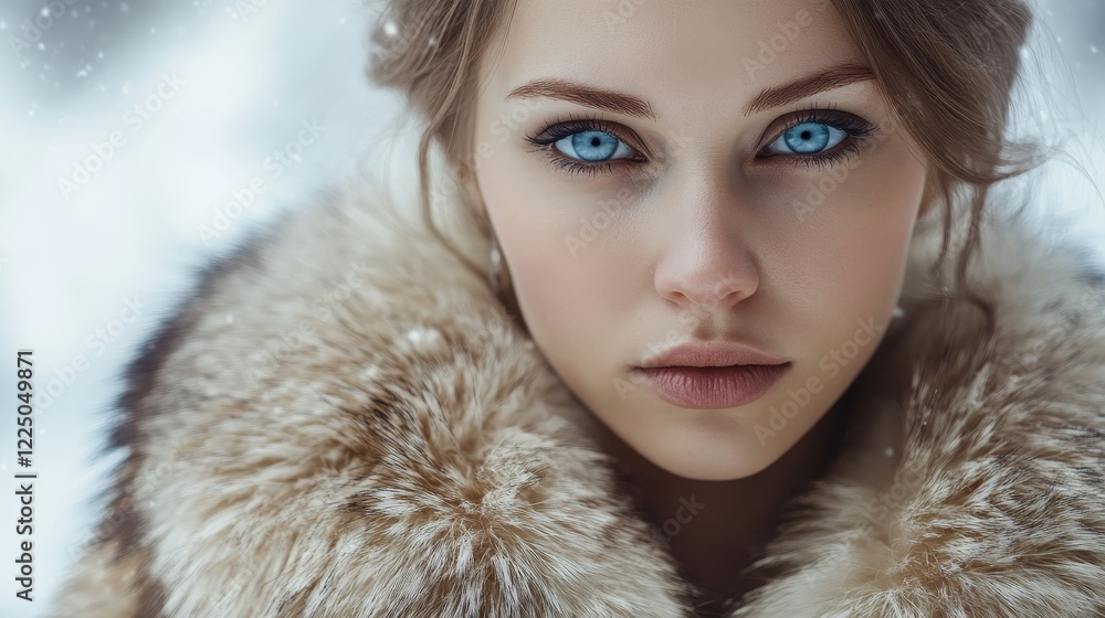 Elegant Close-Up Portrait of a Russian Woman with Striking Eyes Elegant Close-Up Portrait of a Russian Woman with Striking Eyes