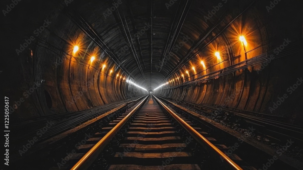 The tunnel offers a unique perspective of the train tracks within. The tunnel offers a unique perspective of the train tracks within.