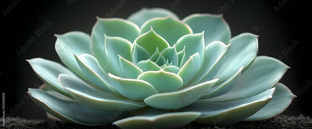 Close-Up of a Pale Green Succulent with Water Droplets Against a Dark Background Close-Up of a Pale Green Succulent with Water Droplets Against a Dark Background