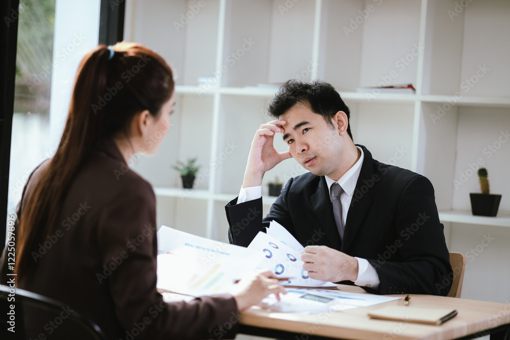 A team of business professionals work together in an office to analyze financial reports, sales strategies, and market statistics using laptops, documents, and graphs. A team of business professionals work together in an office to analyze financial reports, sales strategies, and market statistics using laptops, documents, and graphs.
