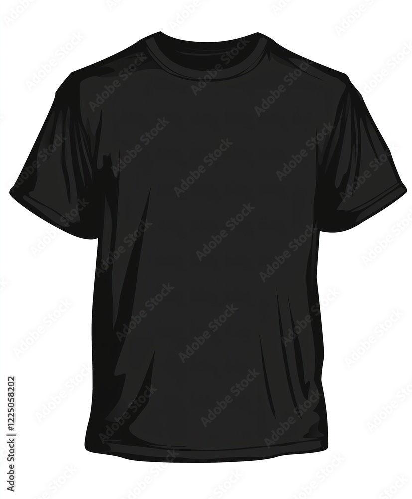 Black T-Shirt Template, Front View Black T-Shirt Template, Front View