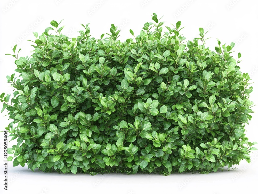 Fototapeta premium Lush Green Bush Isolated on White Background Perfect for Landscaping Designs and Garden Projects