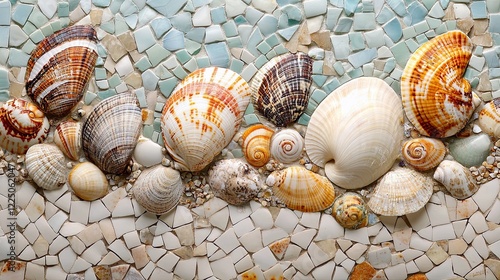 Stunning Seashell Mosaic Art Design for Home Decor