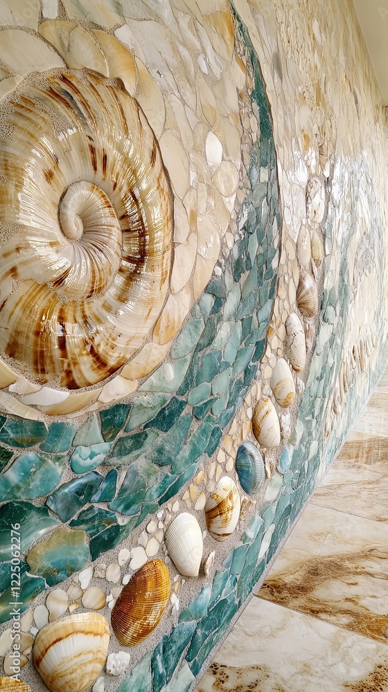 Obraz premium Stunning Seashell Mosaic Wall Art