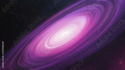A mesmerizing spiral galaxy with vibrant pink and purple hues radiating against the vast backdrop of a starry night sky