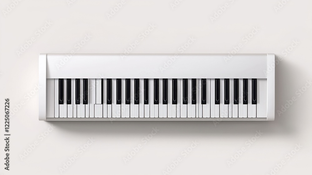 Minimalist White Piano Keyboard on Pale Background for Musical Inspiration and Creativity Minimalist White Piano Keyboard on Pale Background for Musical Inspiration and Creativity