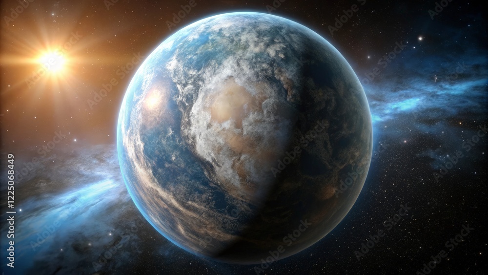 Fototapeta premium Earth from Space at Sunrise