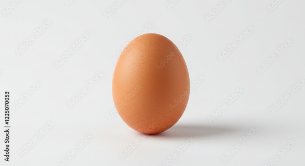 Single Brown Chicken Egg on White Background Single Brown Chicken Egg on White Background