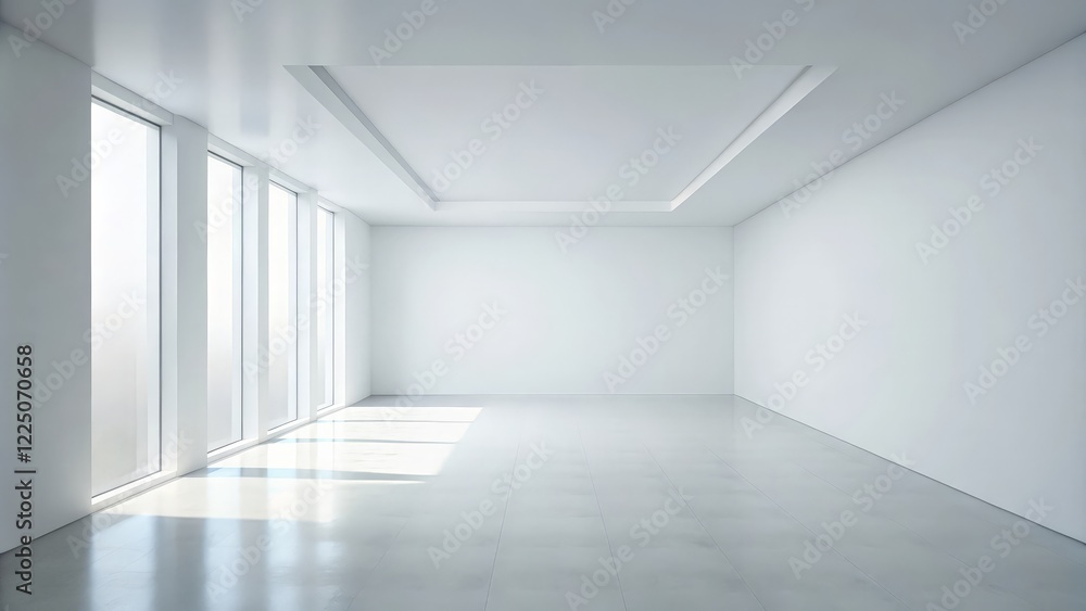 Empty White Room with Large Window Empty White Room with Large Window