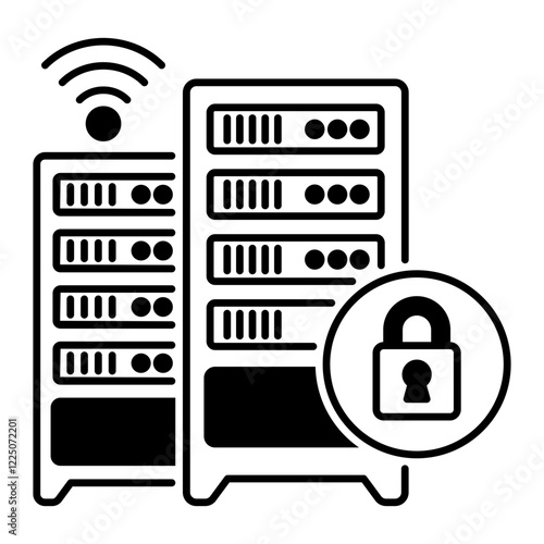 Distributed supercomputing Machine vector color design, Web hosting service Symbol Computing machines Sign, Internet Application Management stock illustration, quantum computing in data center concept