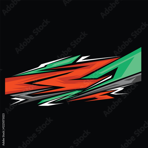 racing car body wrap decal design vector