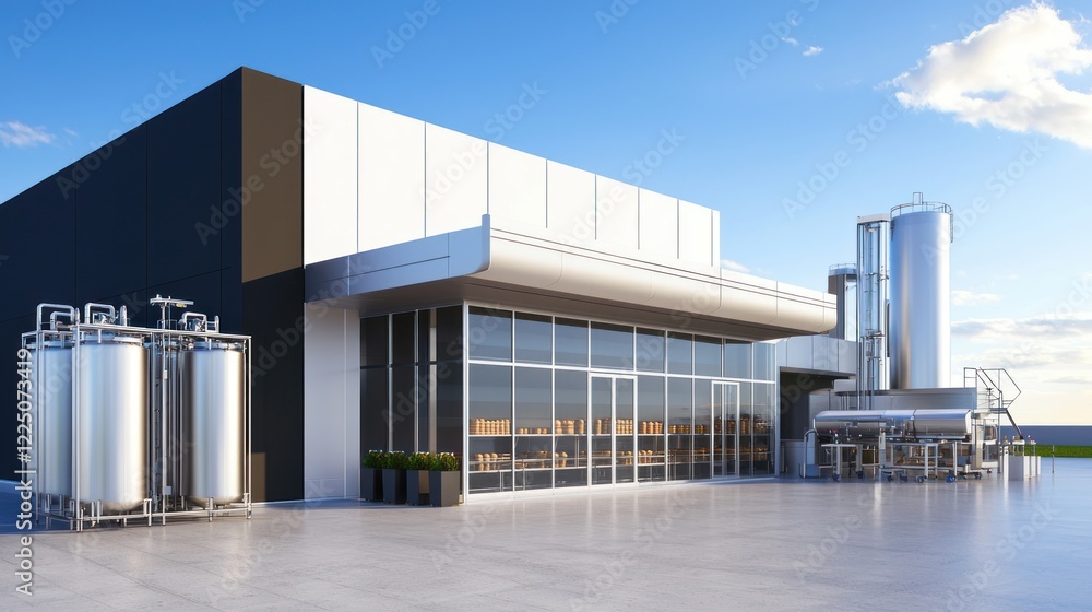 Obraz premium Modern Industrial Rooftop Factory