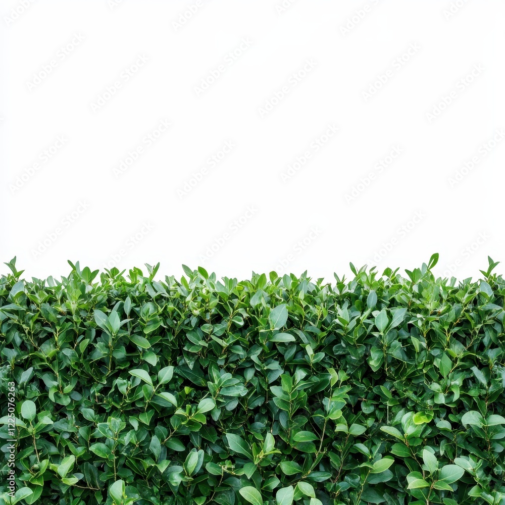 Lush Green Hedge Isolated on White Background for Nature Design Lush Green Hedge Isolated on White Background for Nature Design