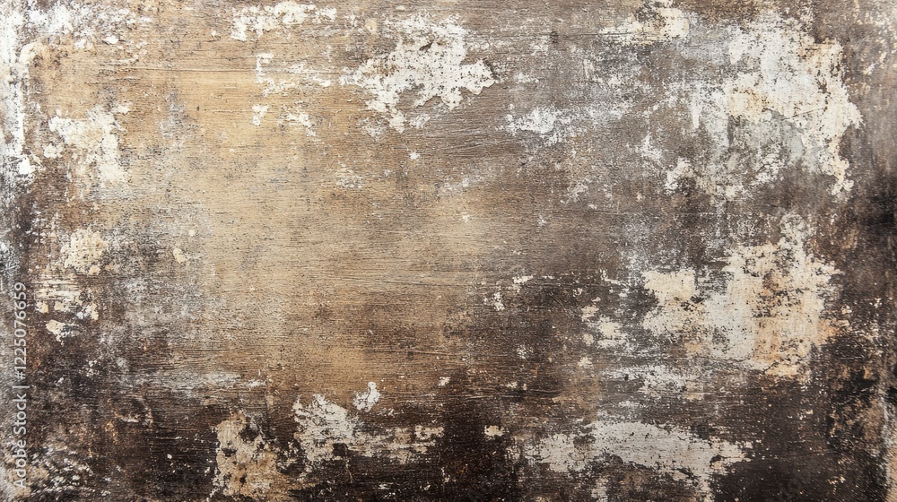Obraz premium Abstract background texture with mottled brown, beige, and gray tones. The surface shows a distressed, aged effect with variations in color and