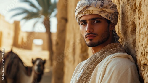 A young Egyptian man in galabeya. photo