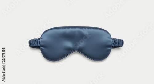 Dark Blue Silk Sleep Mask on White Background