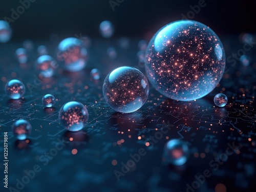 Wallpaper Mural Quantum qubits in superposition reveal complex patterns and interactions in a stunning visualization of theoretical physics principles at the atomic level Torontodigital.ca