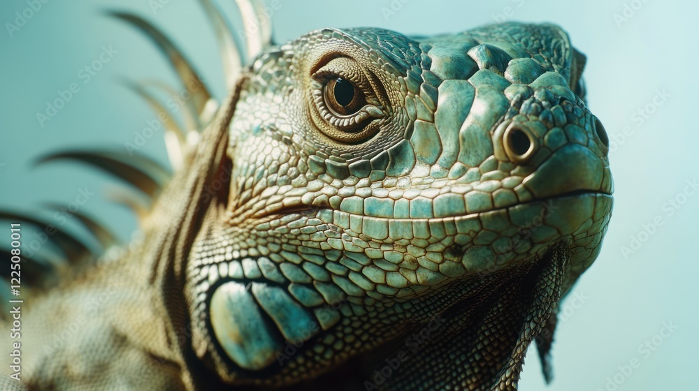 Fototapeta premium Close-up Portrait of a Green Iguana
