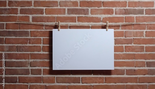 Wallpaper Mural white paper page on rope with clothespin near breaks wall,Empty White Isolated Billboard,template, poster, blank, empty, background, brick, advertisement, billboard, gallery,8645 Torontodigital.ca