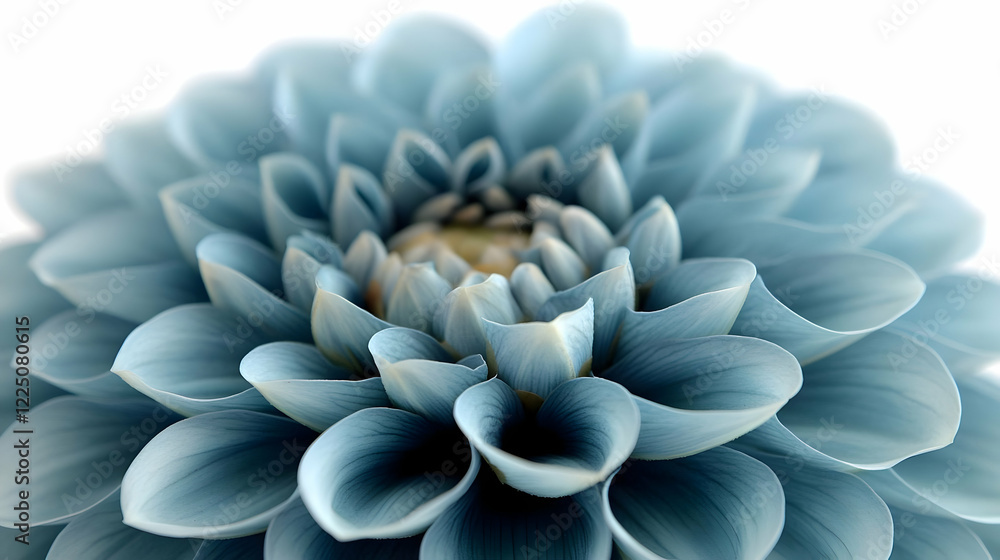 Close Up Light Blue Dahlia Flower on White Background Close Up Light Blue Dahlia Flower on White Background