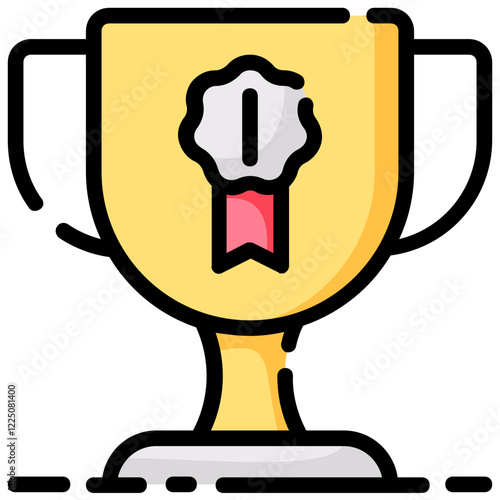 trophy vector filled outline icon