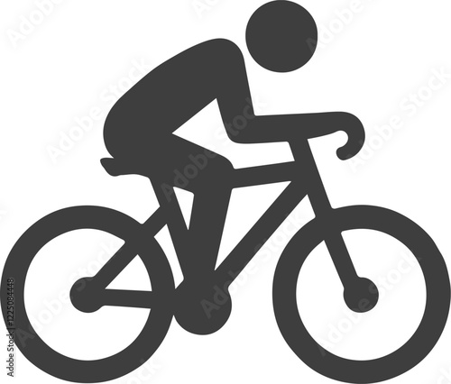 Minimalist Bicycle Rider Silhouette Logo Design
