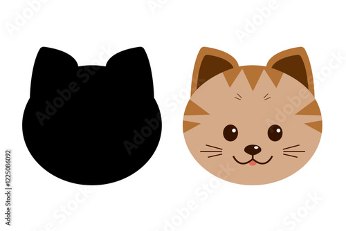 Cat head line icon, pets concept. Cute cat vector illustration, eps 10