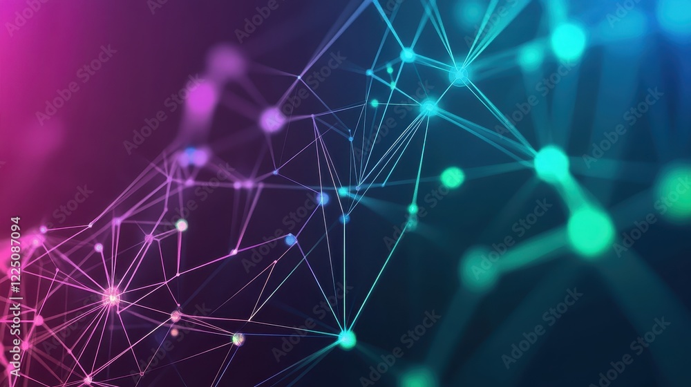 Abstract digital connections with vibrant colors and glowing nodes Abstract digital connections with vibrant colors and glowing nodes