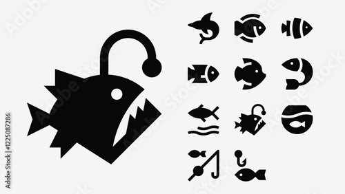 Minimalist Fish Solid Icons