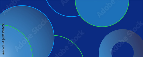 Blue Circle With Pattern Light  Banner Background Vector Creative Design. Can Be Used For Design Brochure, Website, Template Corporate, Advertising, Business Presentation