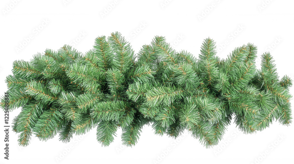 Realistic evergreen garland with lush green branches ideal for holiday decoration and festive arrangements, featuring an isolated design that enhances any setting Realistic evergreen garland with lush green branches ideal for holiday decoration and festive arrangements, featuring an isolated design that enhances any setting