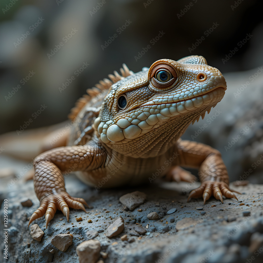 Fototapeta premium iguana on the rock