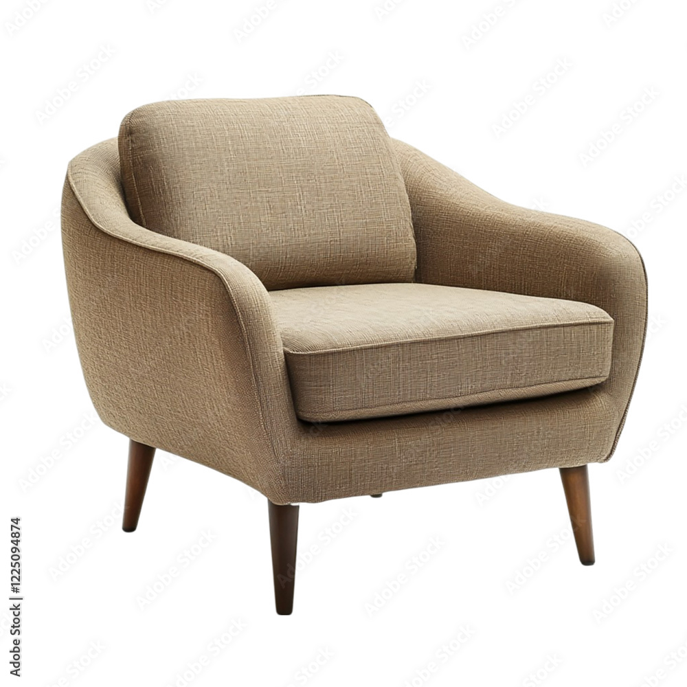 Modern white textile sofa with wood legs Modern white textile sofa with wood legs