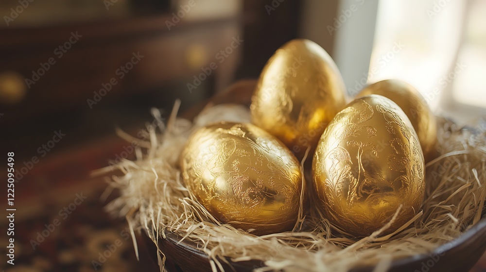 Unique Easter Scavenger Hunt with Decorative Golden Eggs Unique Easter Scavenger Hunt with Decorative Golden Eggs