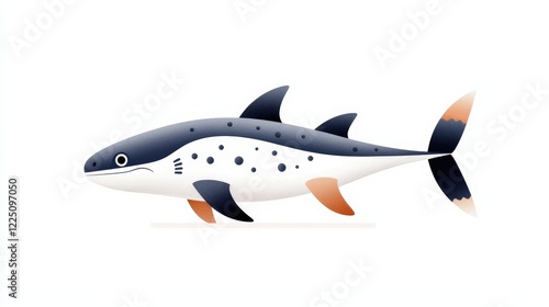 Wallpaper Mural Cartoon Style Illustration of a Colorful Fish Character Swimming in Clear Water Torontodigital.ca