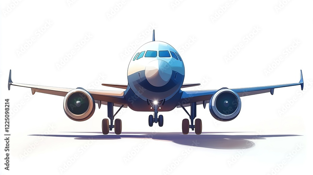 Naklejka premium passenger plane white background