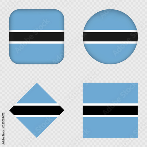 Free Download Botswana Flag Icons Pack. Vector illustration. - GFXLoad